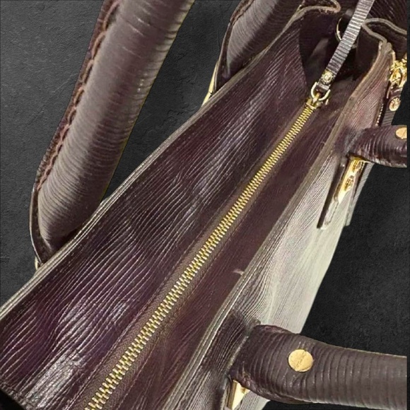 Henri Bendel West 57th Large Satchel in Eggplant Epi Leather - Picture 15 of 17